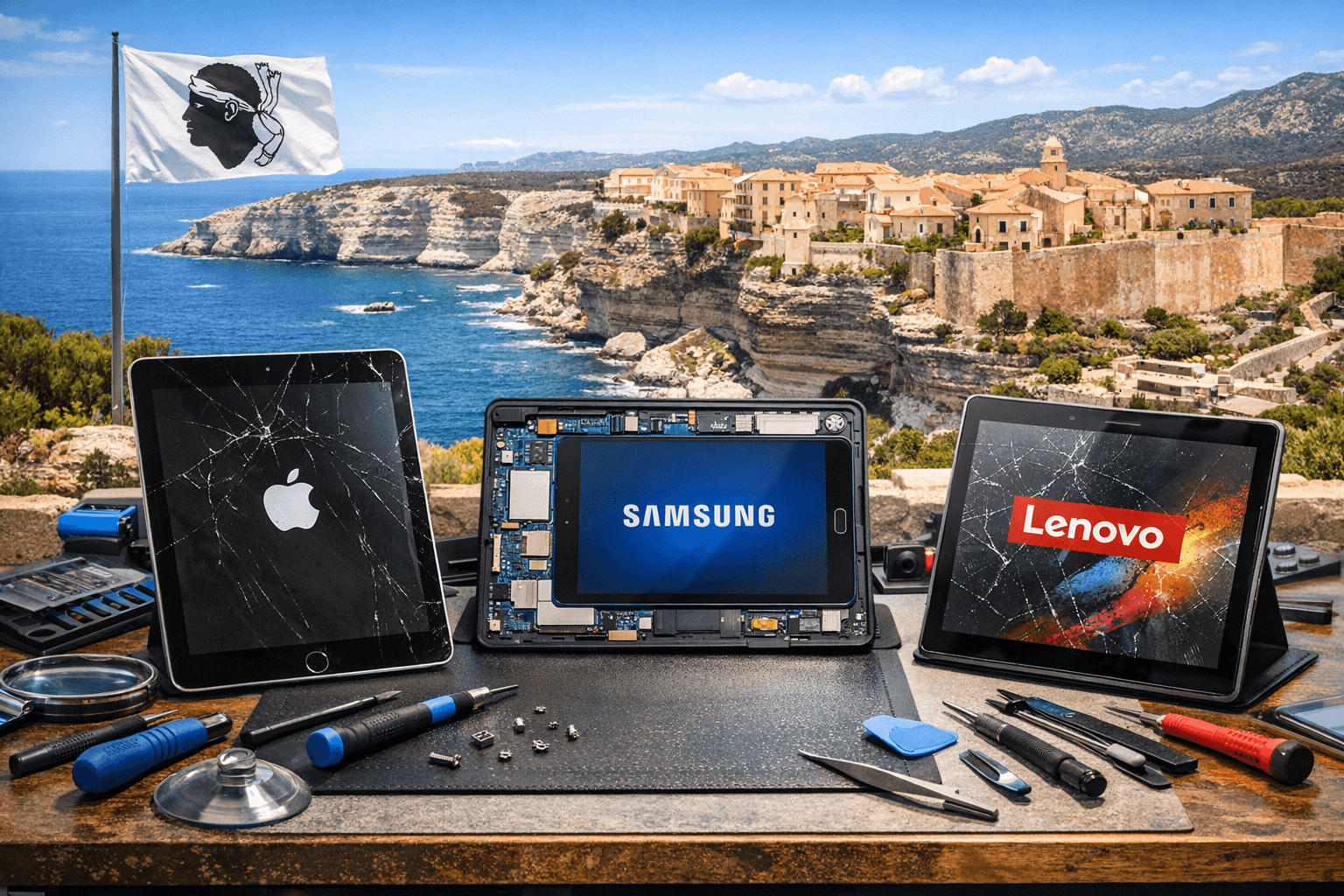 Réparation de tablettes à Bonifacio